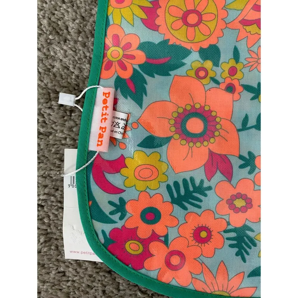 New Petit Pan Azure Hippie oilcloth Easy Wipe off Baby Bib